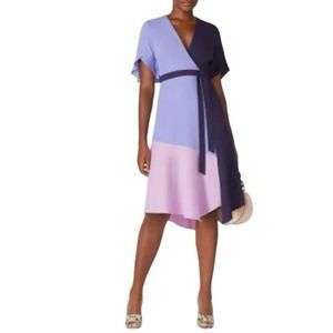 HUTCH Women’s Colorblock Short Sleeve Wrap Dress-Size S